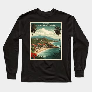 Puerto Escondido Oaxaca Mexico Vintage Tourism Travel Long Sleeve T-Shirt